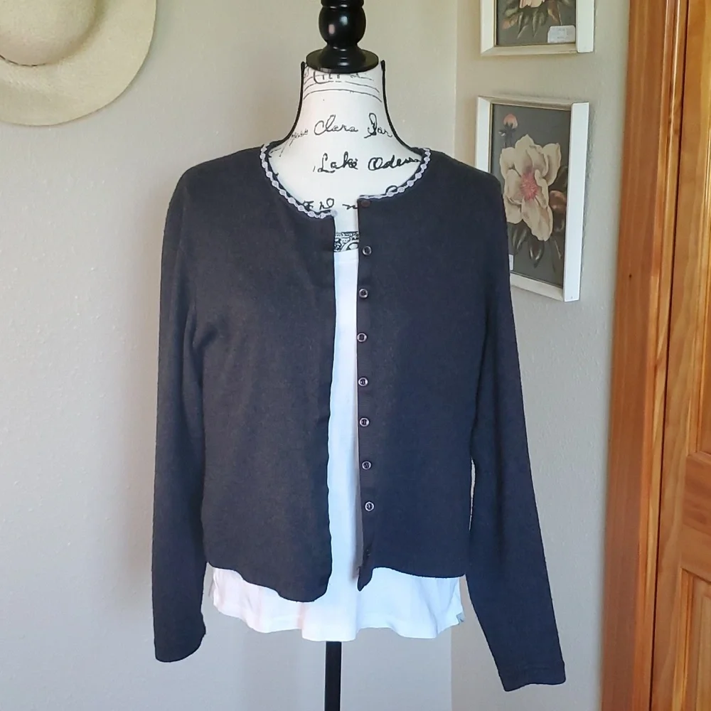 Xhilaration Cardigan Sweater Charcoal Gray SIZE XL - Picture 3 of 9